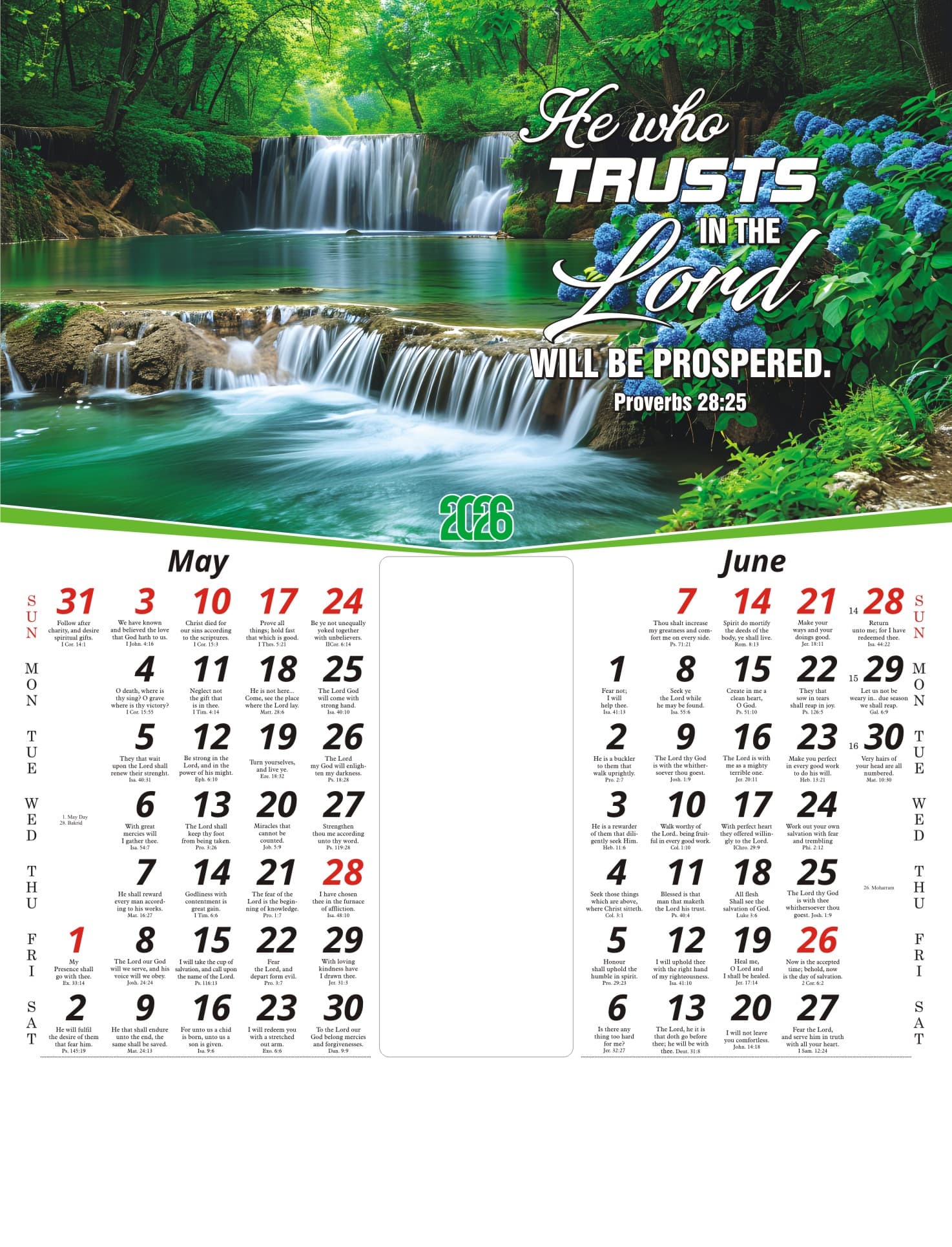 Scenery calendar
