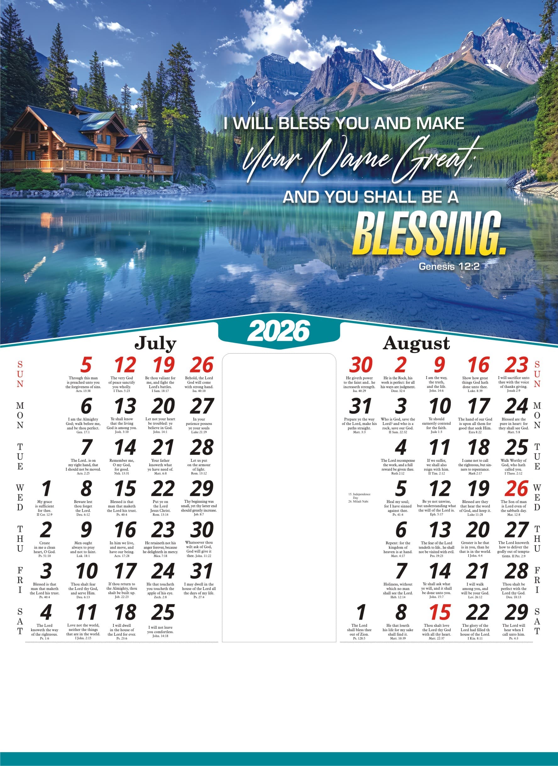 Scenery calendar